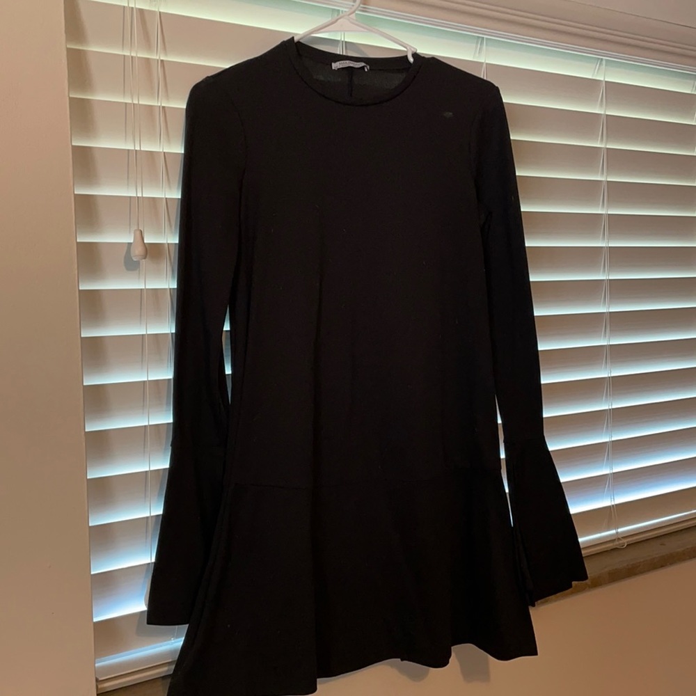 Zara Black Flared Sleeves dress- size S